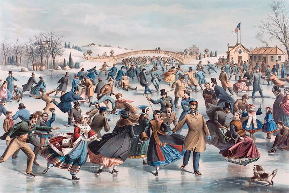 Bruslení v Central parku, Charles Parsons, 1862